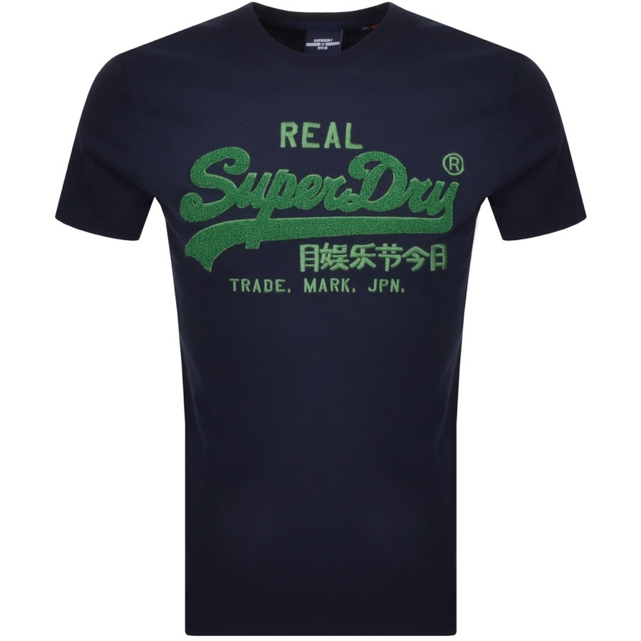 Alternative Image for ProductSuperdry Vintage Logo Chenille T Shirt Navy1